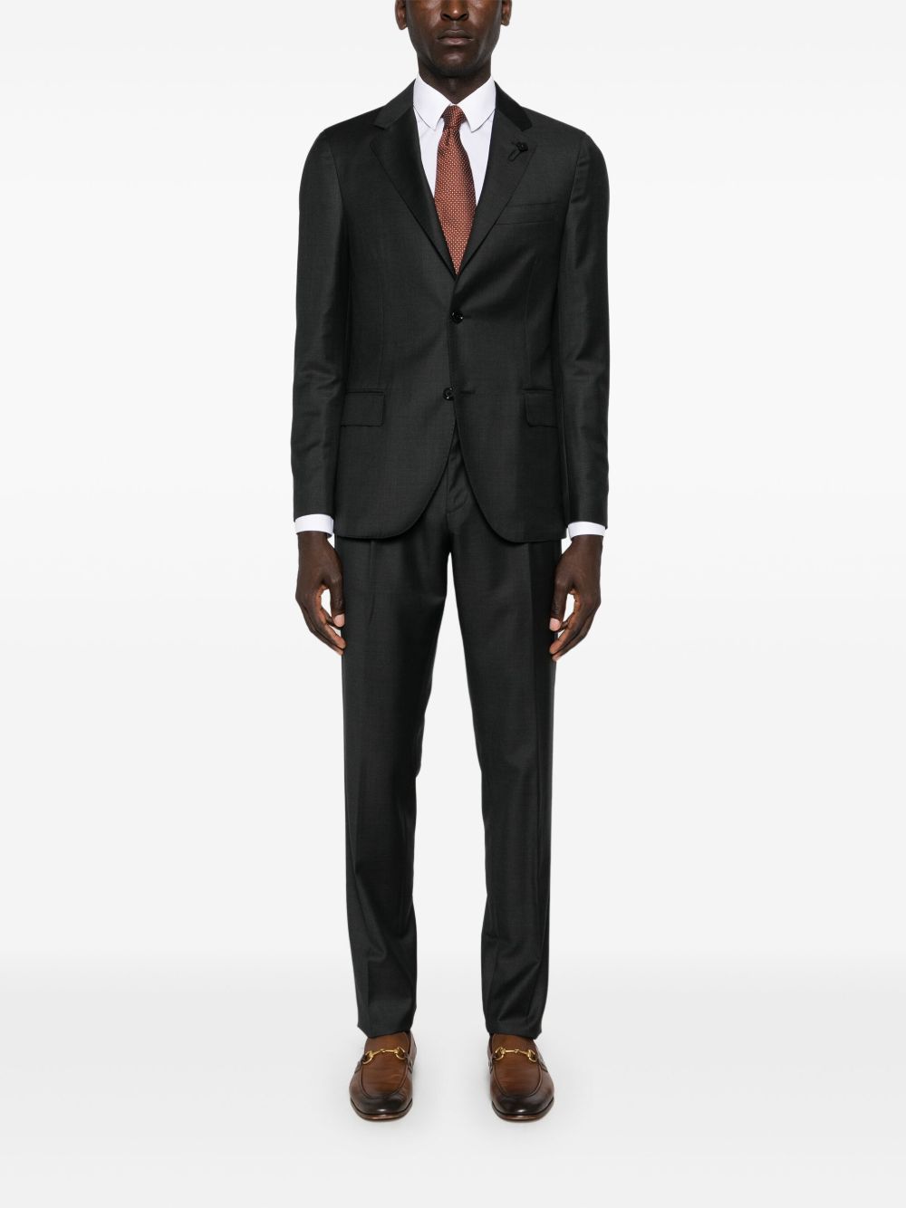 Lardini Virgin Wool Suit Grey Men Single Breasted Suits Maison-Kitsune