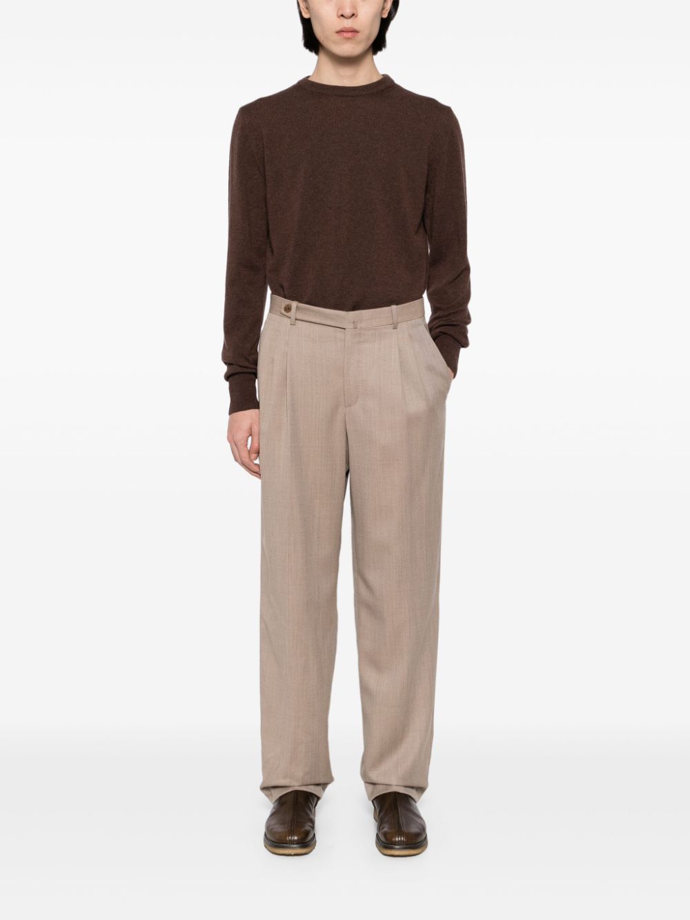 Lardini Cashmere Jumper Brown Men Knitted Sweaters Maison-Kitsune