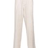 Maison-Kitsune Tapered Pants Men Lardini linen-blend Tapered Trousers Neutrals