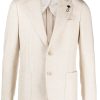 Men Blazers Maison-Kitsune Lardini prince-of-wales-check Wool Blazer Neutrals