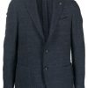 Lardini single-breasted textured-finish Blazer Blue Men Blazers Maison-Kitsune