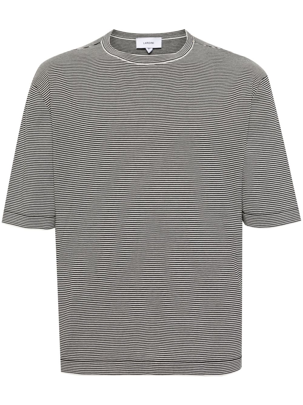 Lardini Striped Cotton T-shirt White Maison-Kitsune Men T-Shirts