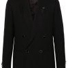 Maison-Kitsune Blazers Men Lardini double-breasted Wool Blazer Black