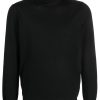Maison-Kitsune Knitted Sweaters Men Lardini roll-neck Knitted Jumper Black