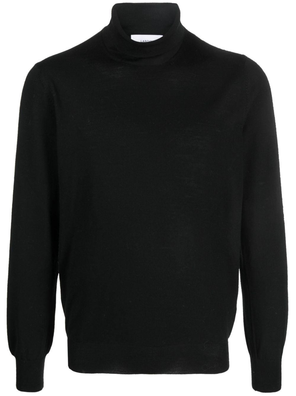 Maison-Kitsune Knitted Sweaters Men Lardini roll-neck Knitted Jumper Black