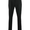 Maison-Kitsune Lardini pressed-crease tapered-leg Trousers Black Men Tapered Pants
