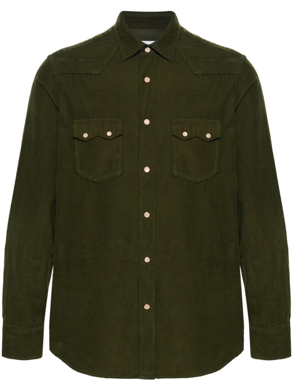 Lardini classic-collar Cotton Shirt Green Men Shirts Maison-Kitsune