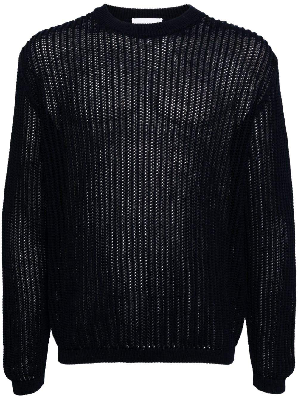 Lardini open-knit Cotton Jumper Blue Men Knitted Sweaters Maison-Kitsune
