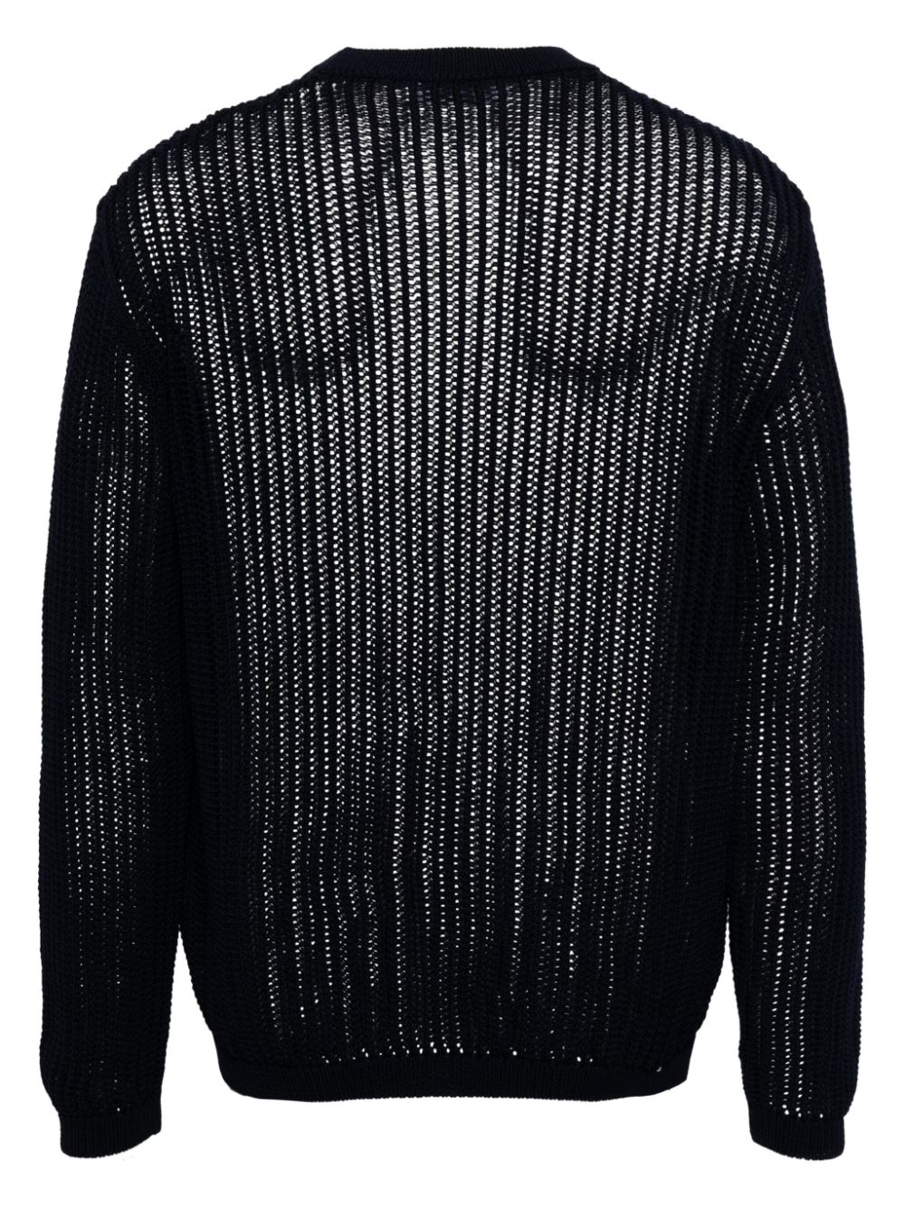 Lardini open-knit Cotton Jumper Blue Men Knitted Sweaters Maison-Kitsune