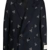 Maison-Kitsune Lardini racket-print double-breasted Blazer Blue Men Blazers
