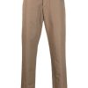 Lardini straight-leg Linen Trousers Brown Maison-Kitsune Men Regular-Fit & Straight Leg Pants