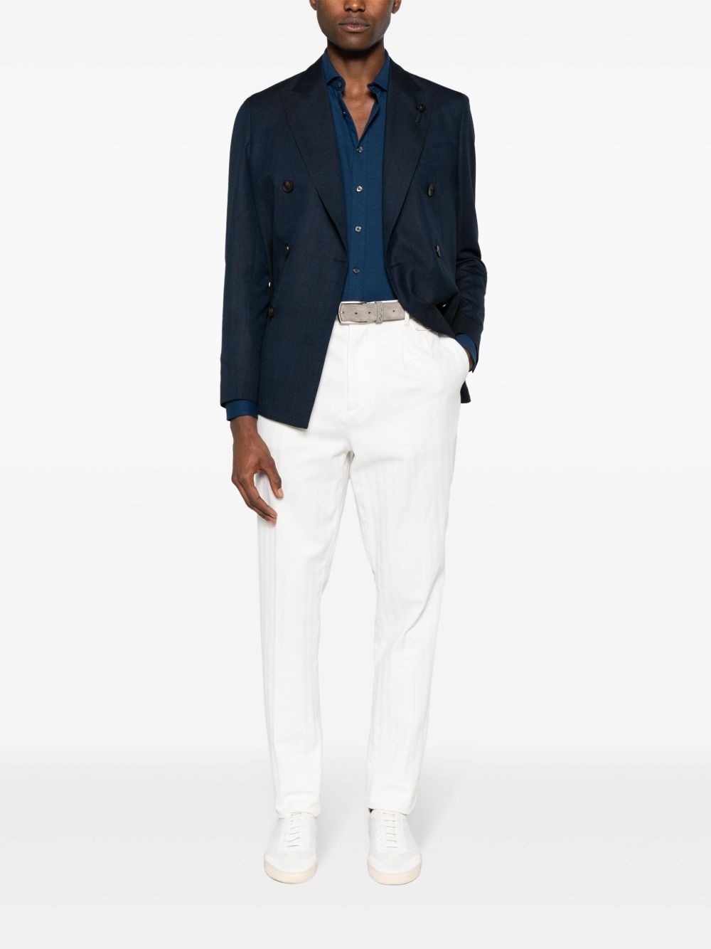 Lardini notched-lapels single-breasted Blazer Blue Men Blazers Maison-Kitsune
