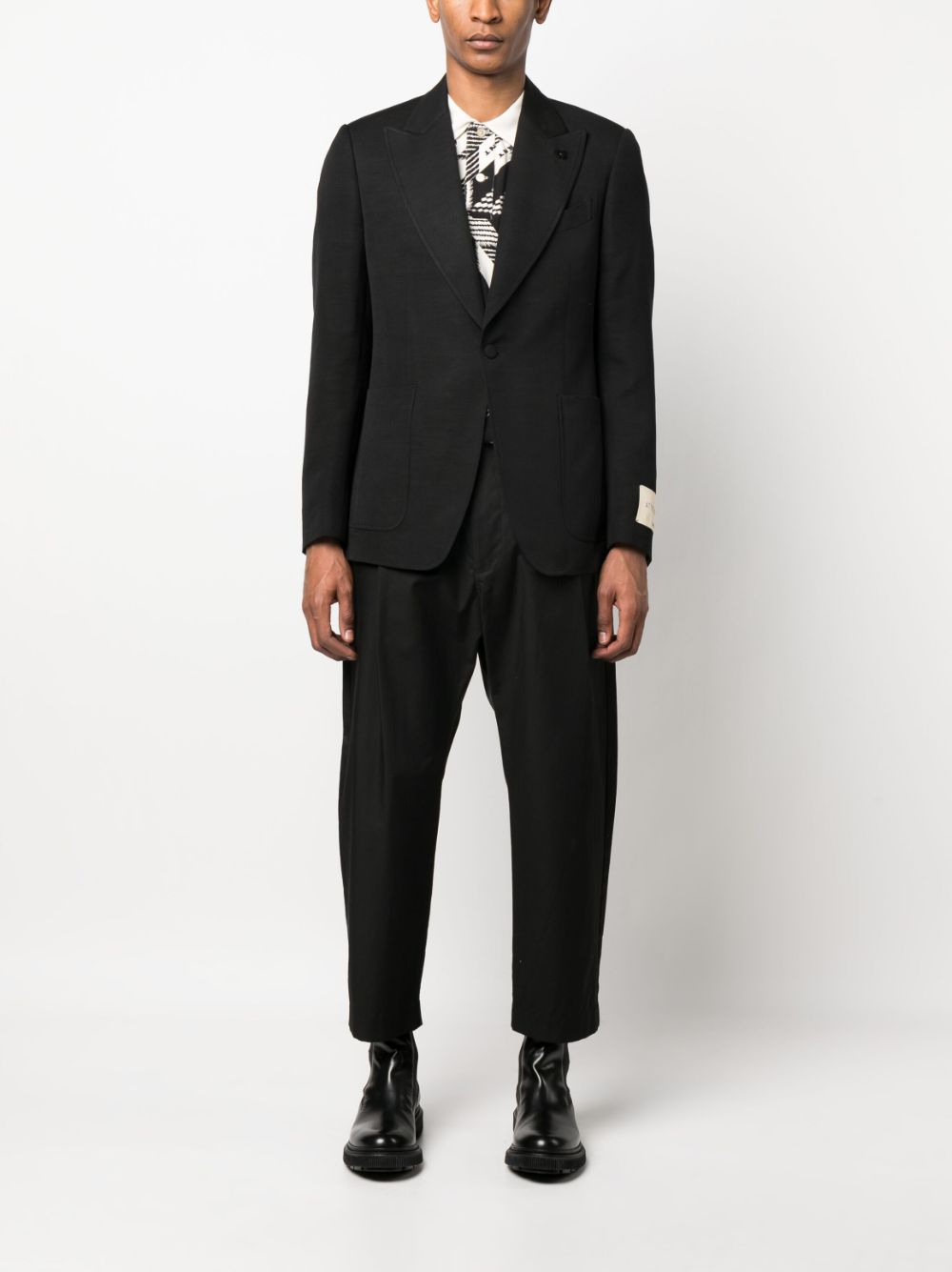 Men Blazers Maison-Kitsune Lardini The Attitude single-breasted Blazer Black