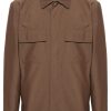 Men Shirt Jackets Maison-Kitsune Lardini spread-collar Shirt Jacket Brown