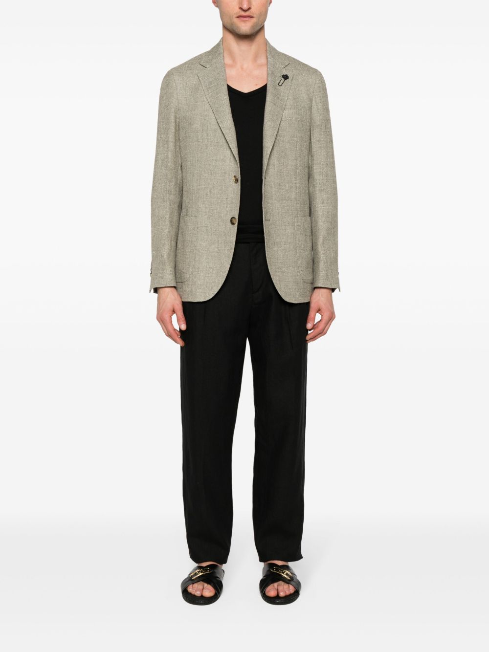 Maison-Kitsune Lardini Special single-breasted Blazer Green Men Blazers