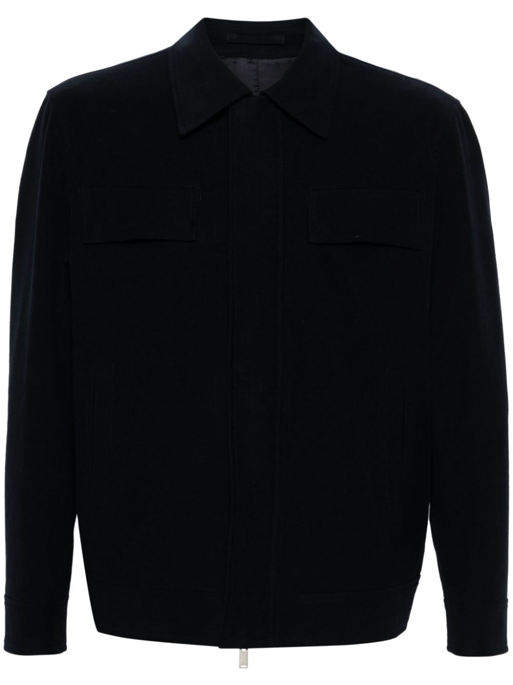 Maison-Kitsune Shirt Jackets Men Lardini non-brushed-fleece Shirt Jacket Blue
