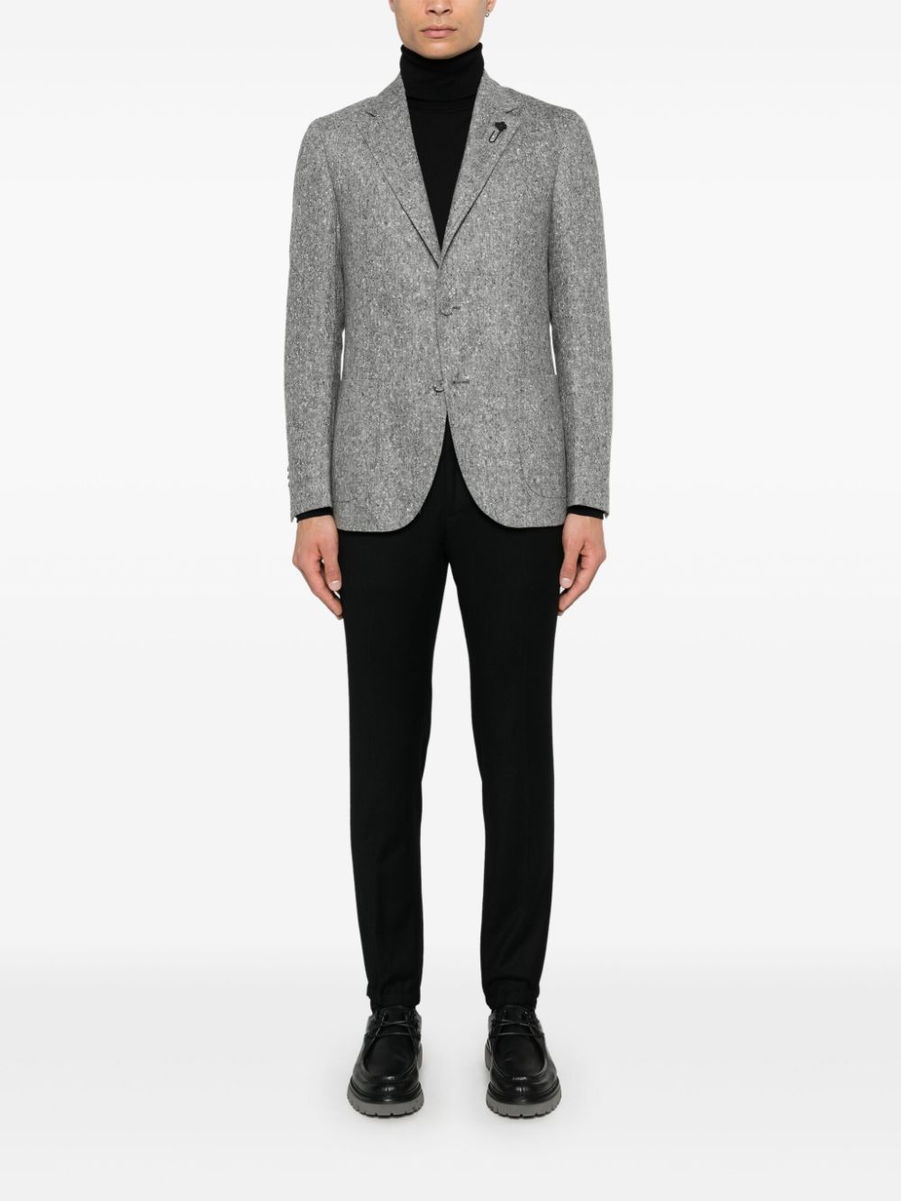 Maison-Kitsune Blazers Men Lardini speckled-effect Blazer Grey