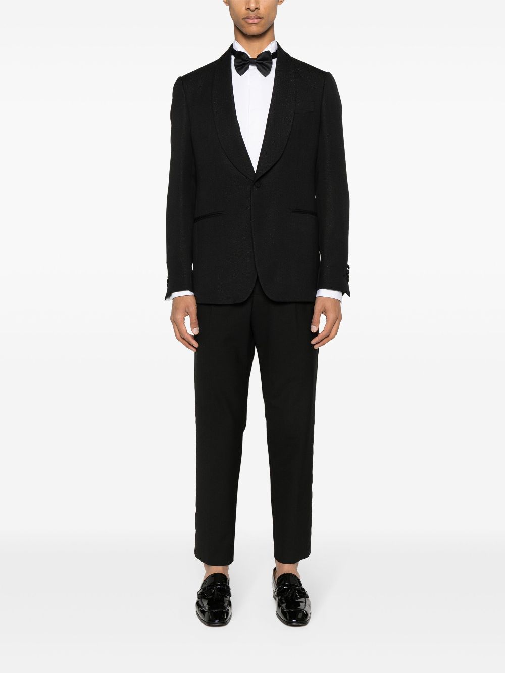Maison-Kitsune Lardini metallic-threading Blazer Black Men Blazers