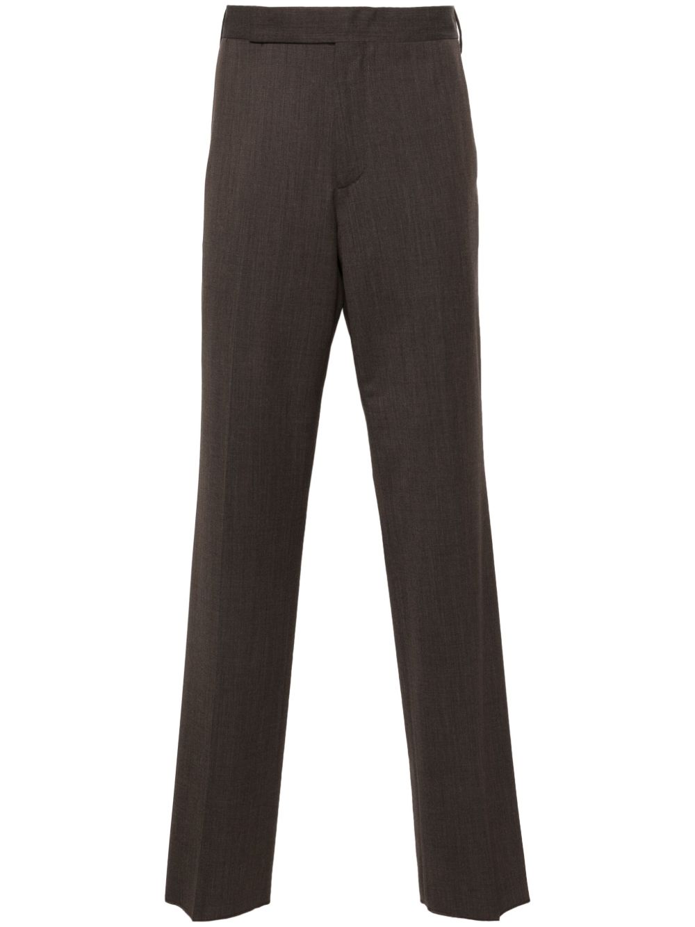 Men Tailored Pants Maison-Kitsune Lardini pressed-crease Trousers Brown