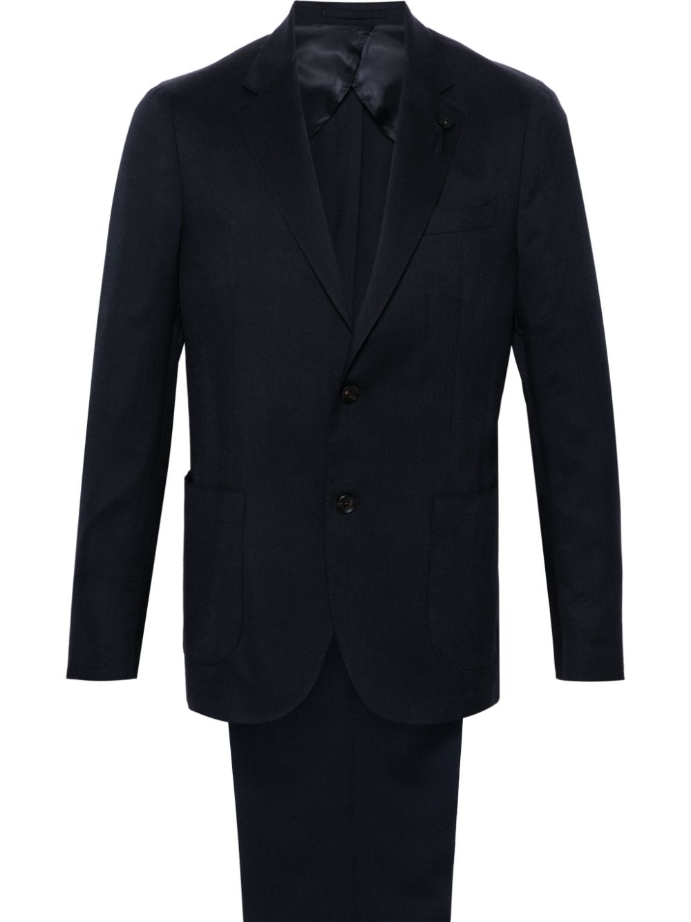 Maison-Kitsune Lardini single-breasted Twill Suit Blue Men Single Breasted Suits