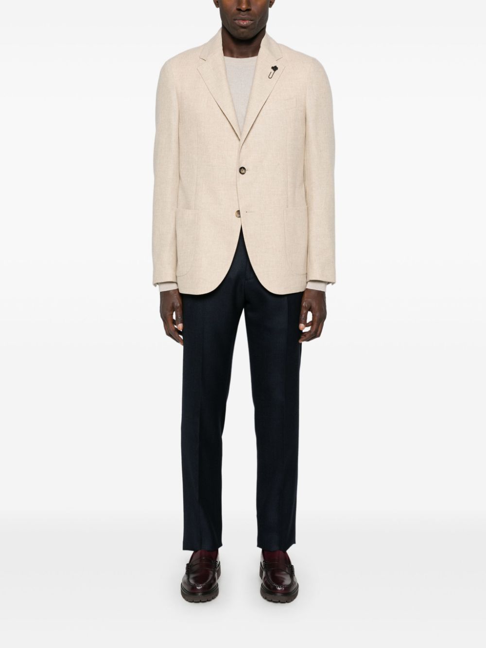 Maison-Kitsune Lardini mélange-effect Blazer Neutrals Men Blazers