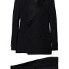 Maison-Kitsune Lardini double-breasted wool-blend Suit Blue Men Double Breasted Suits
