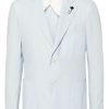 Maison-Kitsune Lardini Striped single-breasted Blazer Blue Men Blazers