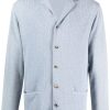 Lardini Ribbed Knit Shirt Blue Maison-Kitsune Men Shirts