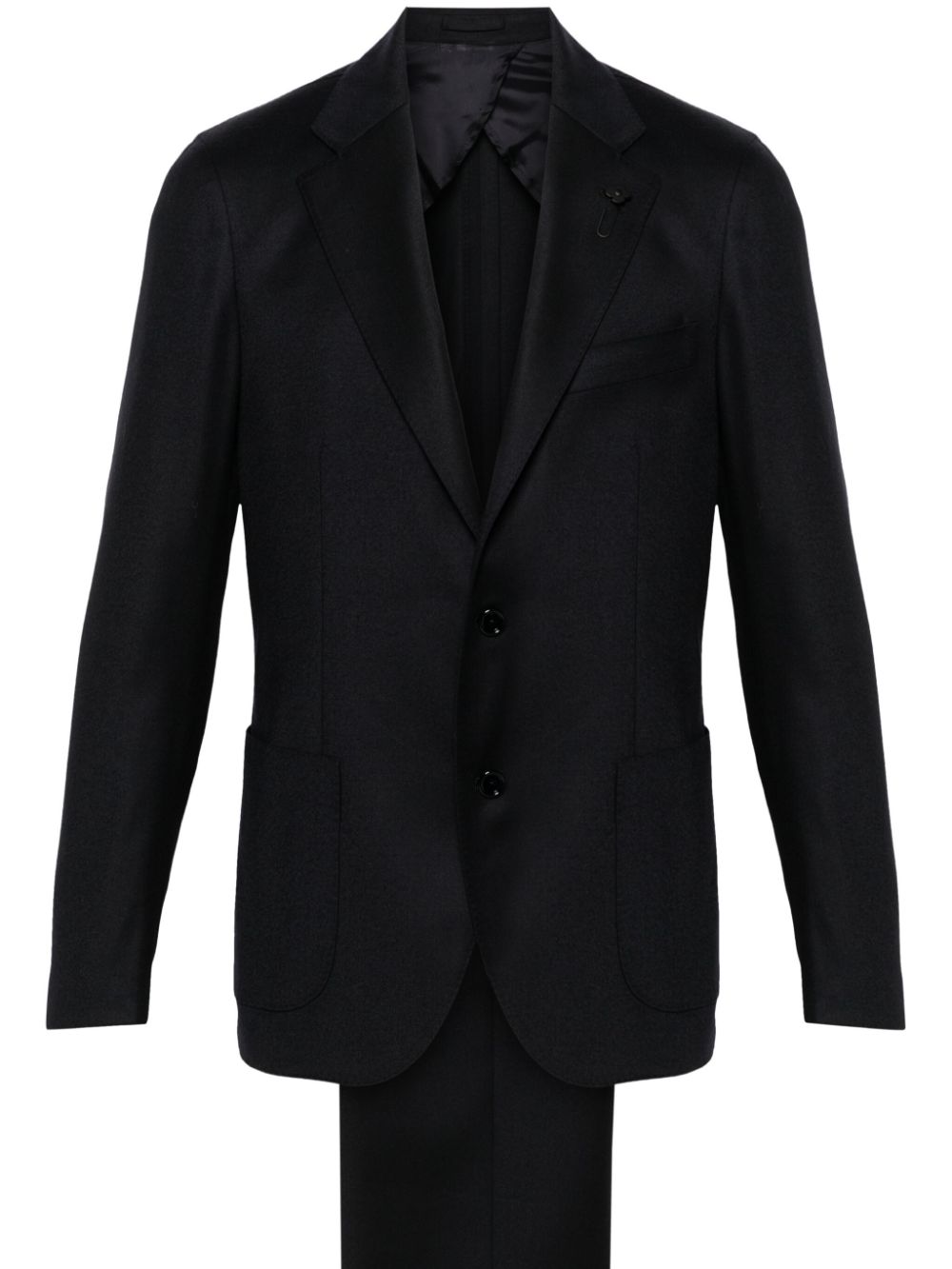 Men Single Breasted Suits Maison-Kitsune Lardini Flannel Suit Blue