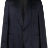 Maison-Kitsune Blazers Men Lardini single-breasted Silk Blazer Blue