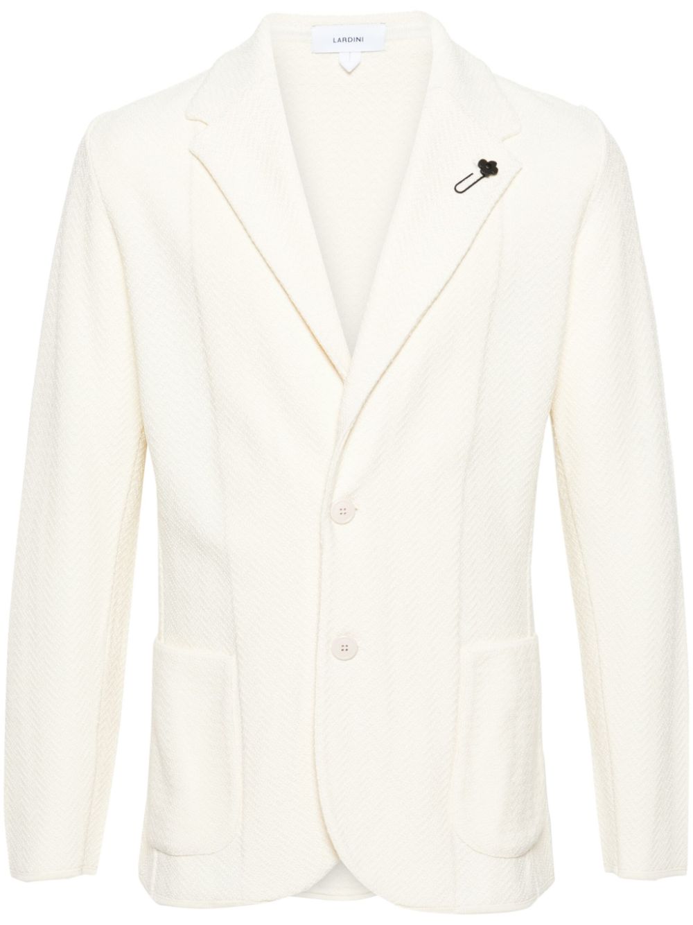 Maison-Kitsune Blazers Men Lardini chevron-knit single-breasted Blazer White