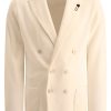 Maison-Kitsune Blazers Men Lardini English Vents Cotton Blazer White