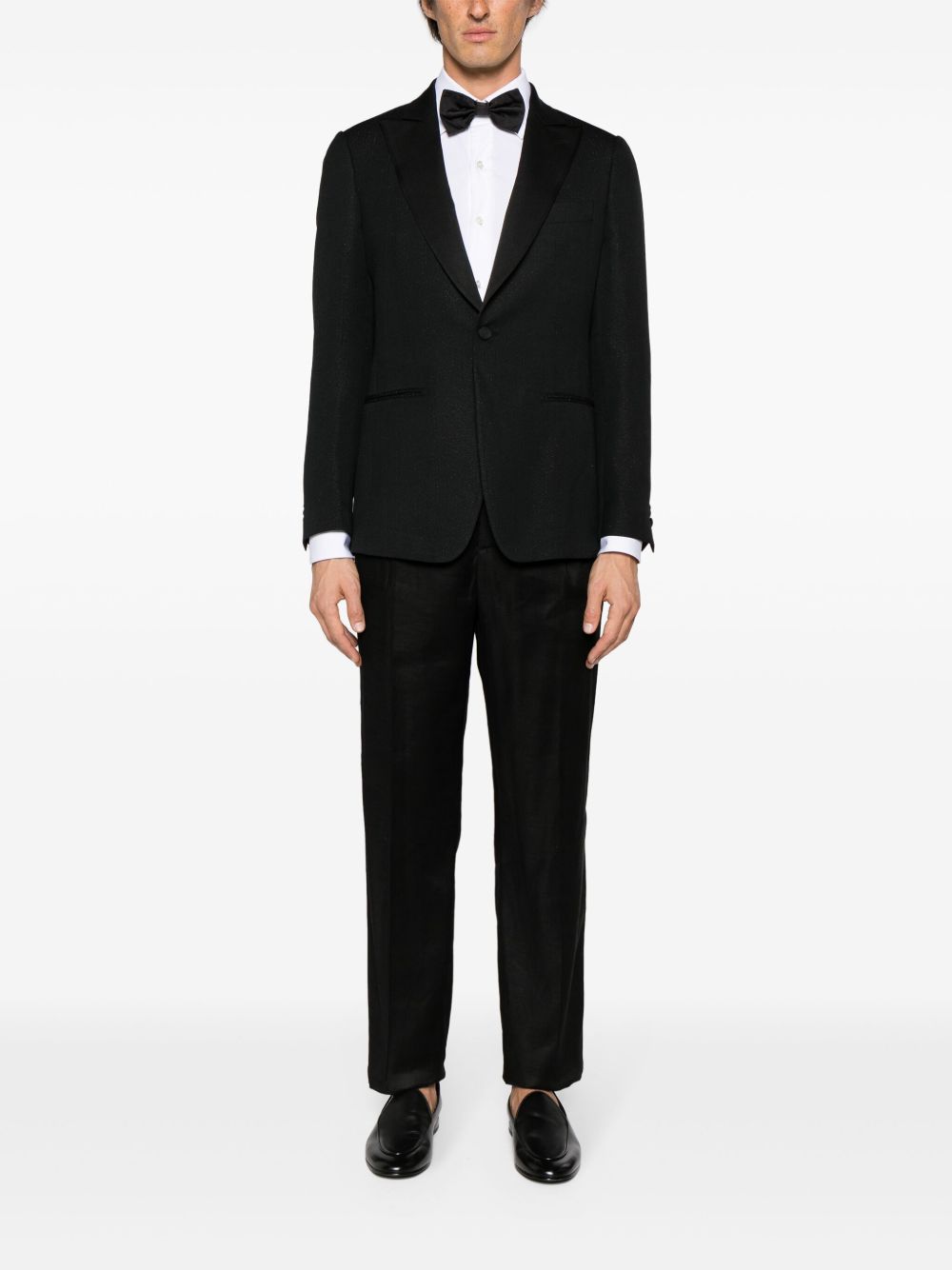 Maison-Kitsune Blazers Men Lardini lurex-detail single-breasted Blazer Black