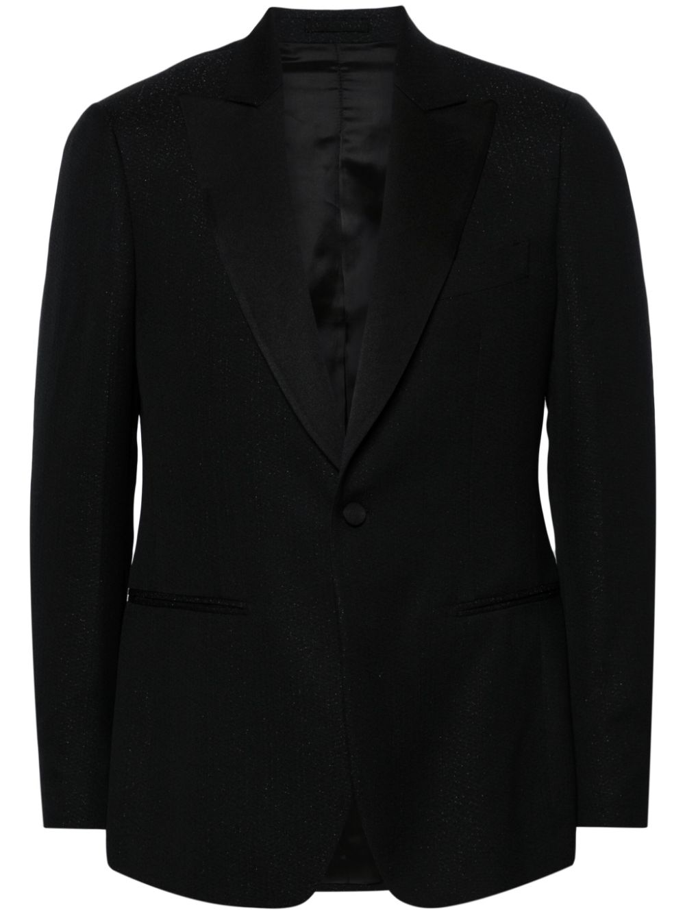 Maison-Kitsune Blazers Men Lardini lurex-detail single-breasted Blazer Black
