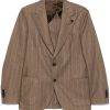 Maison-Kitsune Blazers Men Lardini Striped Blazer Brown