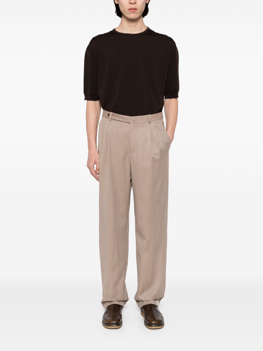 Lardini Knitted T-shirt Brown Men T-Shirts Maison-Kitsune