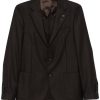Men Blazers Maison-Kitsune Lardini Checked Blazer Brown