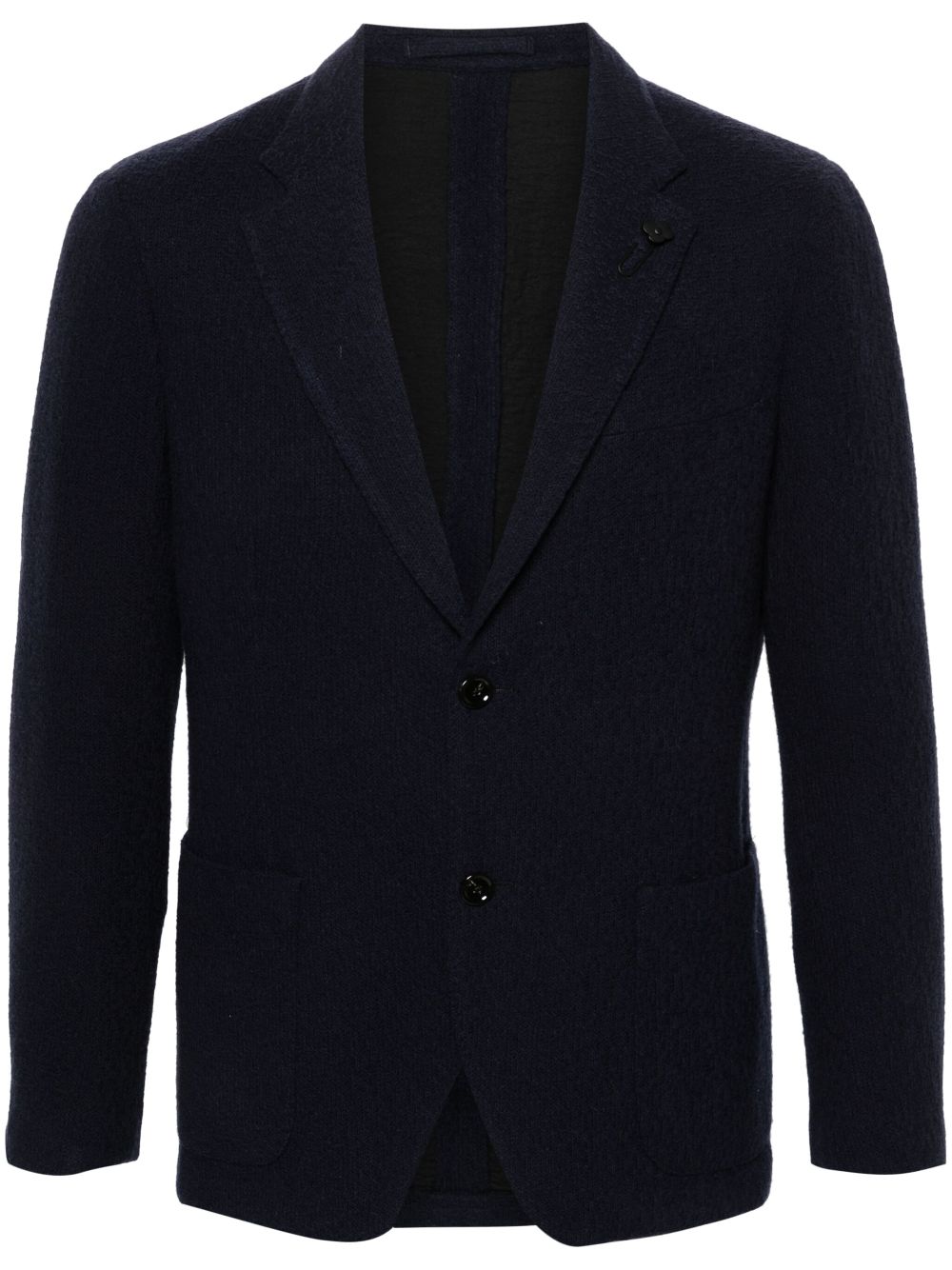 Lardini Knitted single-breasted Blazer Blue Men Blazers Maison-Kitsune
