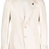 Lardini single-breasted cotton-blend Blazer Neutrals Men Blazers Maison-Kitsune