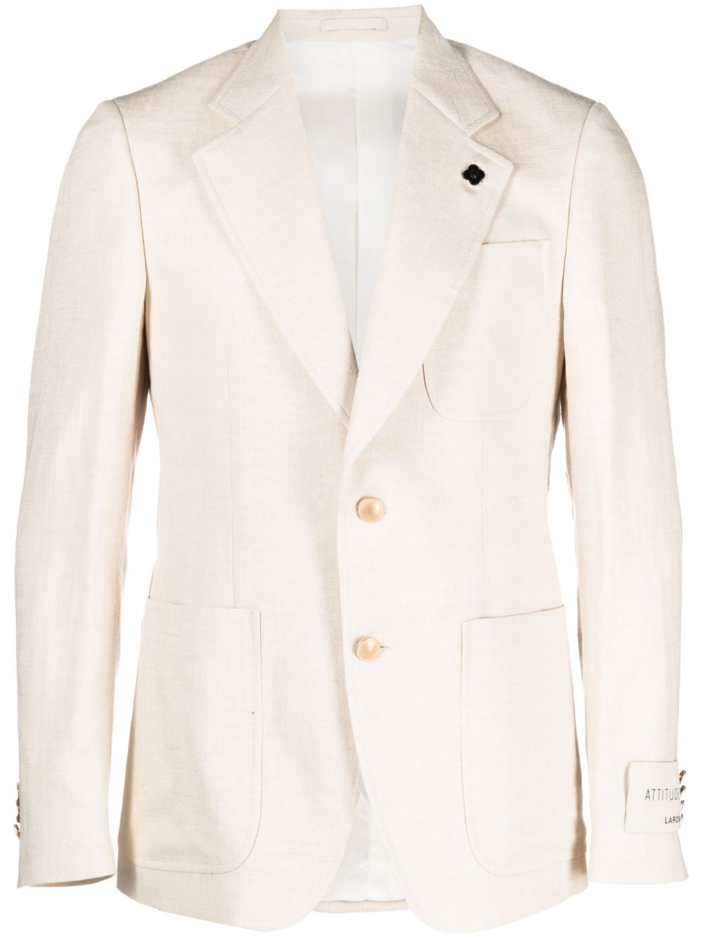 Lardini single-breasted cotton-blend Blazer Neutrals Men Blazers Maison-Kitsune
