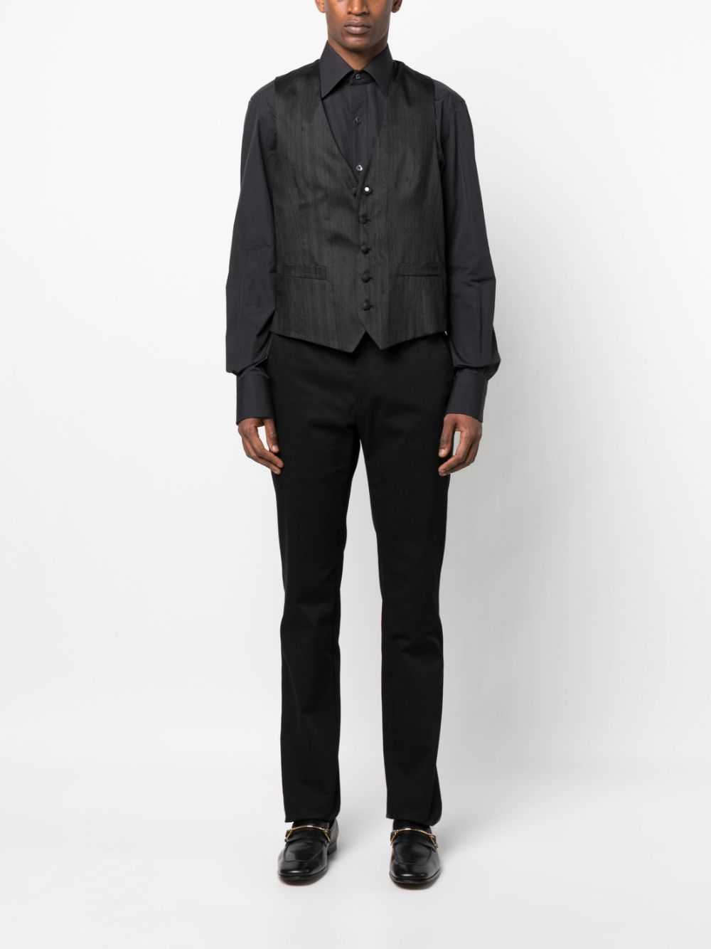 Maison-Kitsune Waistcoats & Gilets Men Lardini logo-patch Waistcoat Black