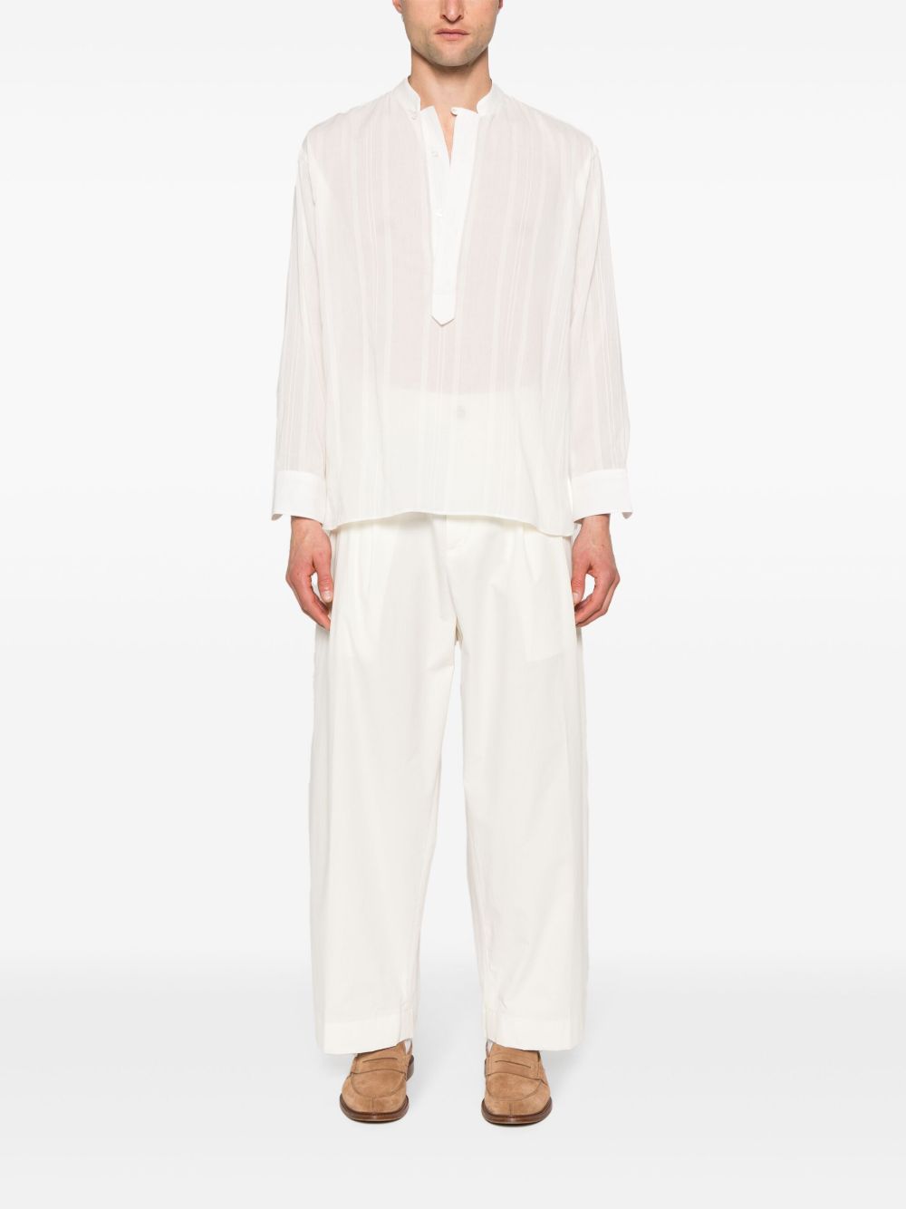 Men Shirts Maison-Kitsune Lardini Striped Cotton Shirt White