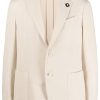 Lardini Woven single-breasted Blazer Brown Men Blazers Maison-Kitsune