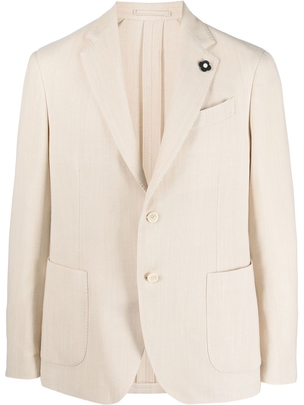 Lardini Woven single-breasted Blazer Brown Men Blazers Maison-Kitsune