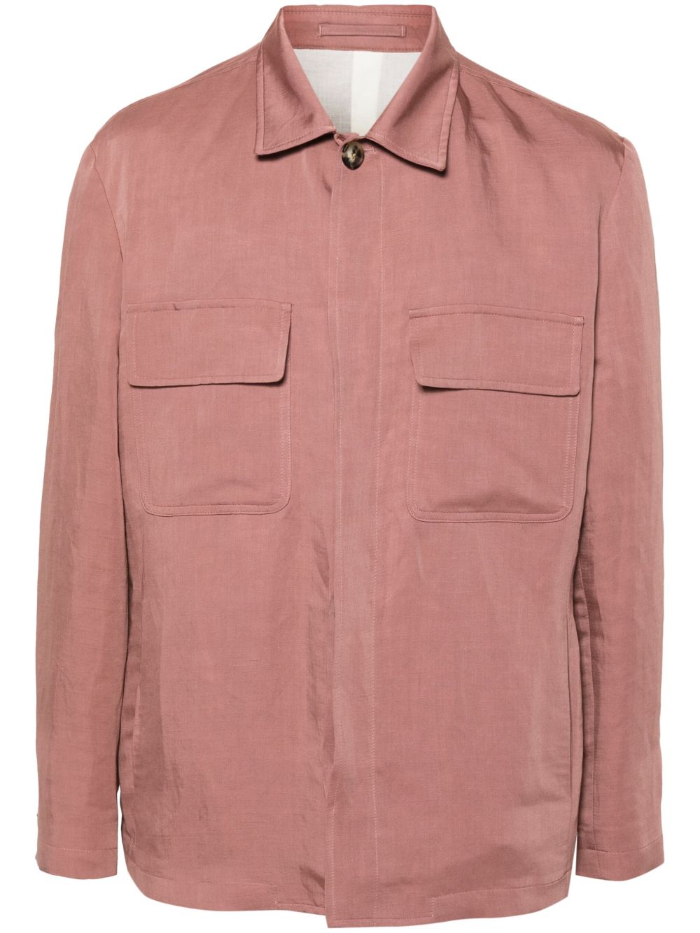 Lardini spread-collar Shirt Jacket Pink Maison-Kitsune Men Shirt Jackets