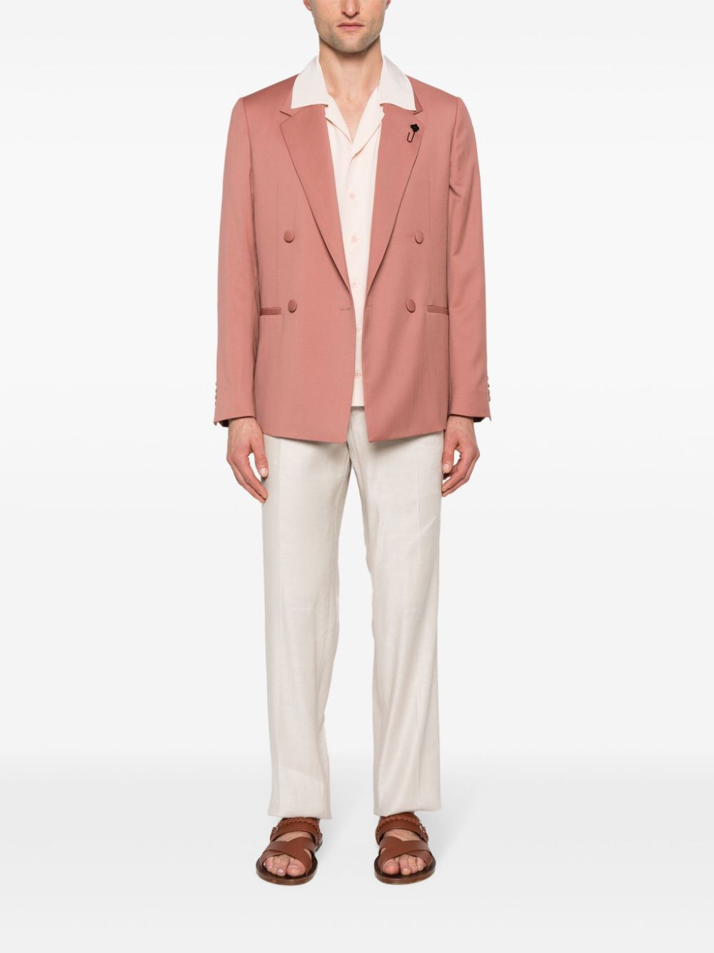 Lardini double-breasted Wool Blazer Pink Men Blazers Maison-Kitsune