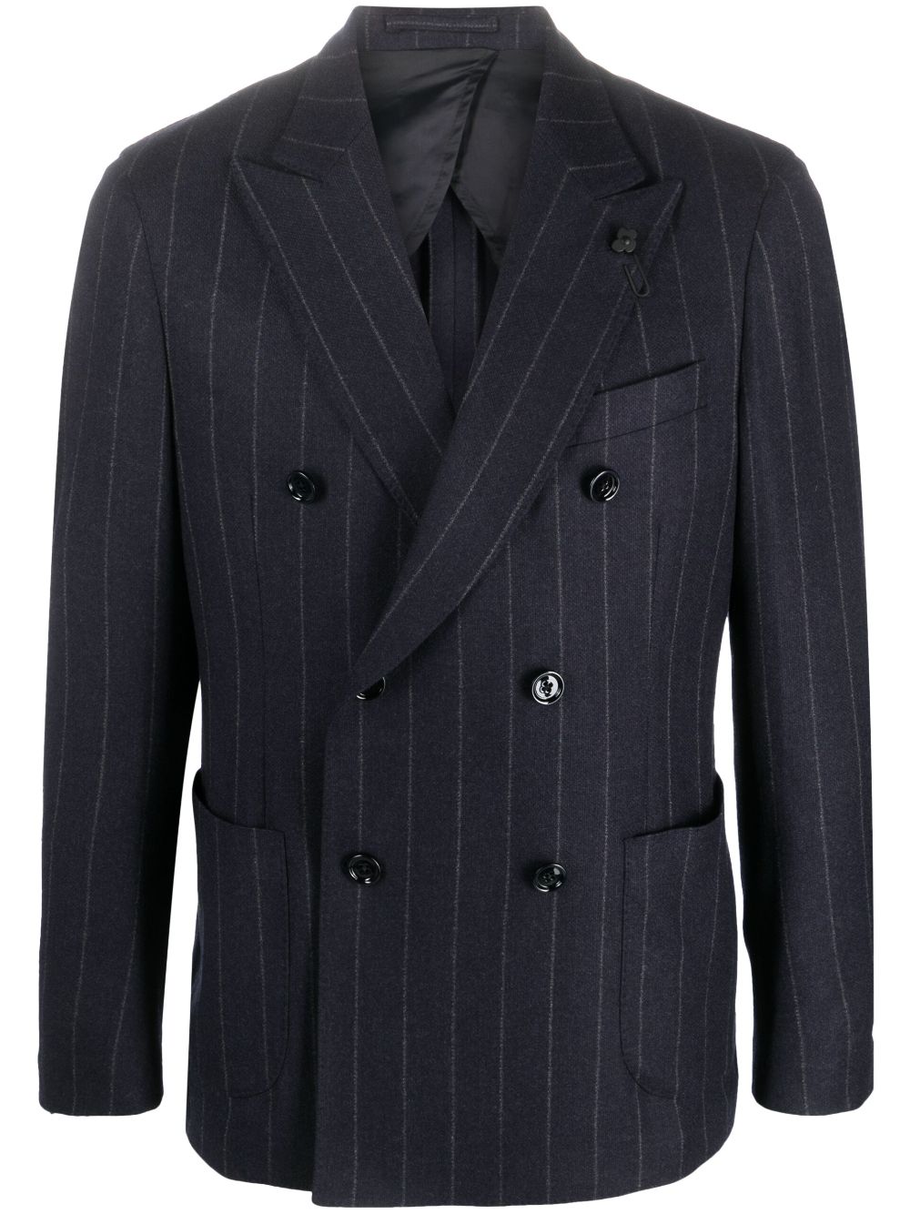 Maison-Kitsune Lardini Pinstriped double-breasted Blazer Blue Men Blazers