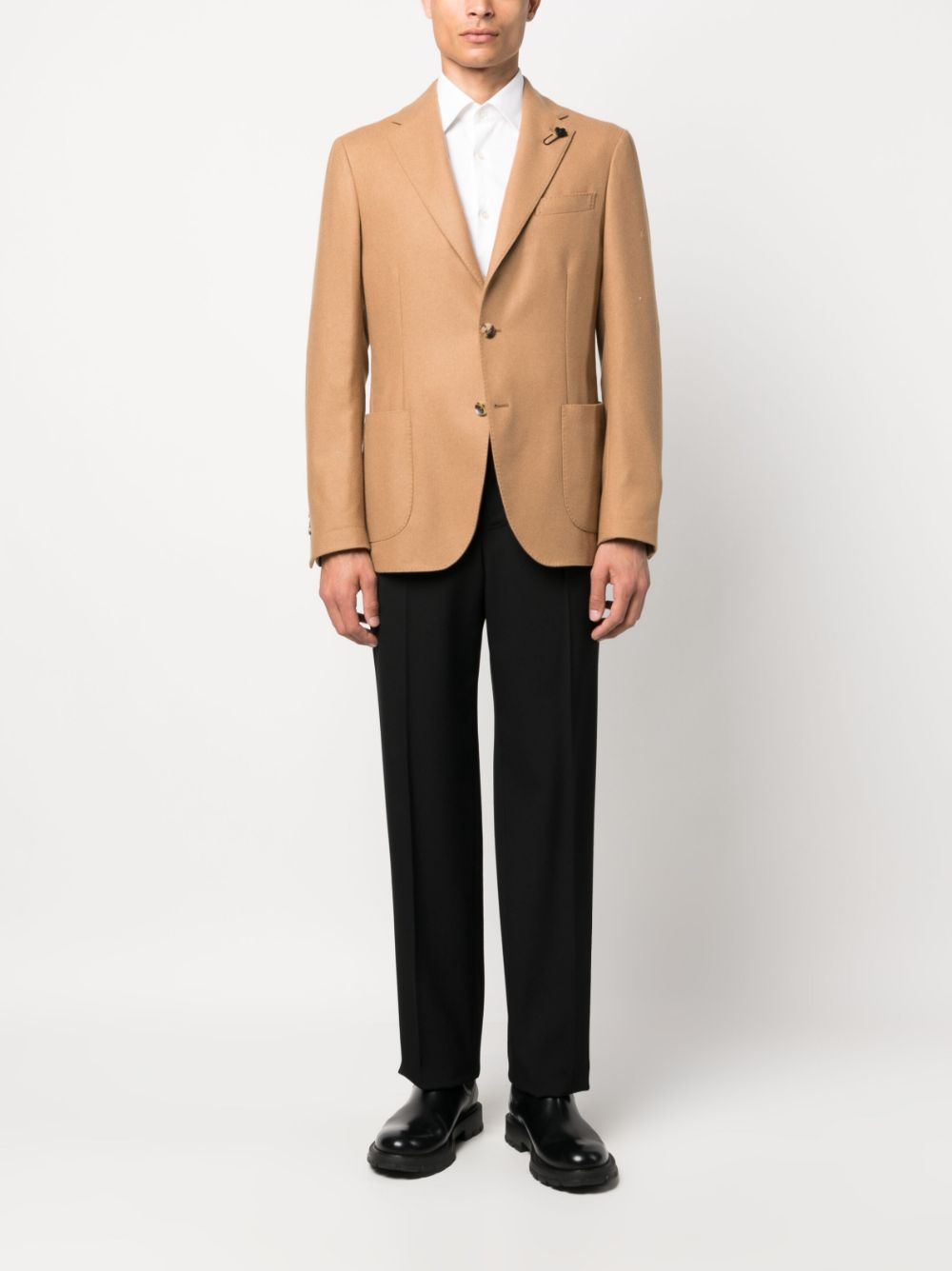 Maison-Kitsune Lardini Americana single-breasted Blazer Brown Men Blazers