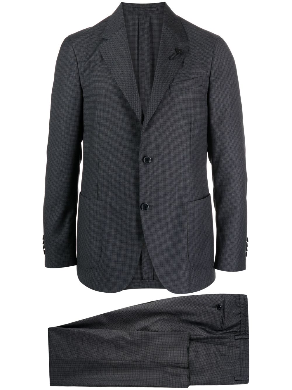 Lardini Checked peak-lapels single-breasted Suit Grey Men Single Breasted Suits Maison-Kitsune