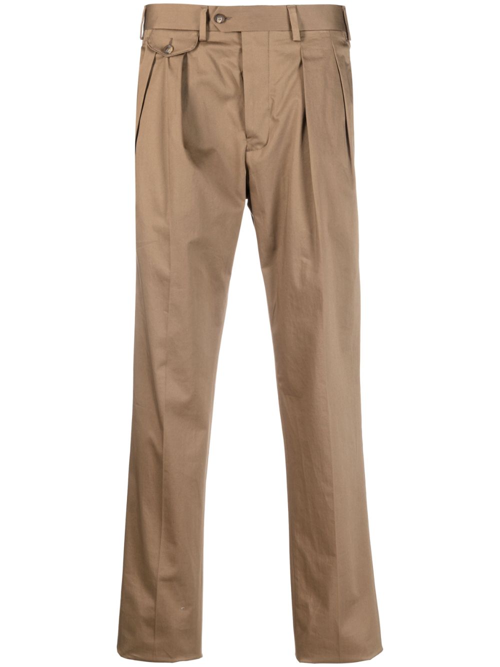 Maison-Kitsune Lardini Pleated straight-leg Trousers Brown Men Regular-Fit & Straight Leg Pants